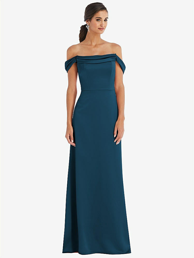 【NEW】【STYLE: 3079】ドレープ pretat 肩から maxi ドレス【COLOR: Atlantic Blue】【SIZE: 00-30W】