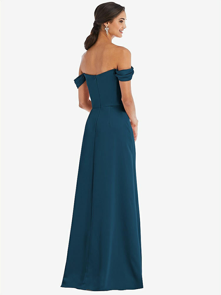 【NEW】【STYLE: 3079】ドレープ pretat 肩から maxi ドレス【COLOR: Atlantic Blue】【SIZE: 00-30W】