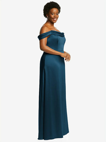 【NEW】【STYLE: 3079】ドレープ pretat 肩から maxi ドレス【COLOR: Atlantic Blue】【SIZE: 00-30W】
