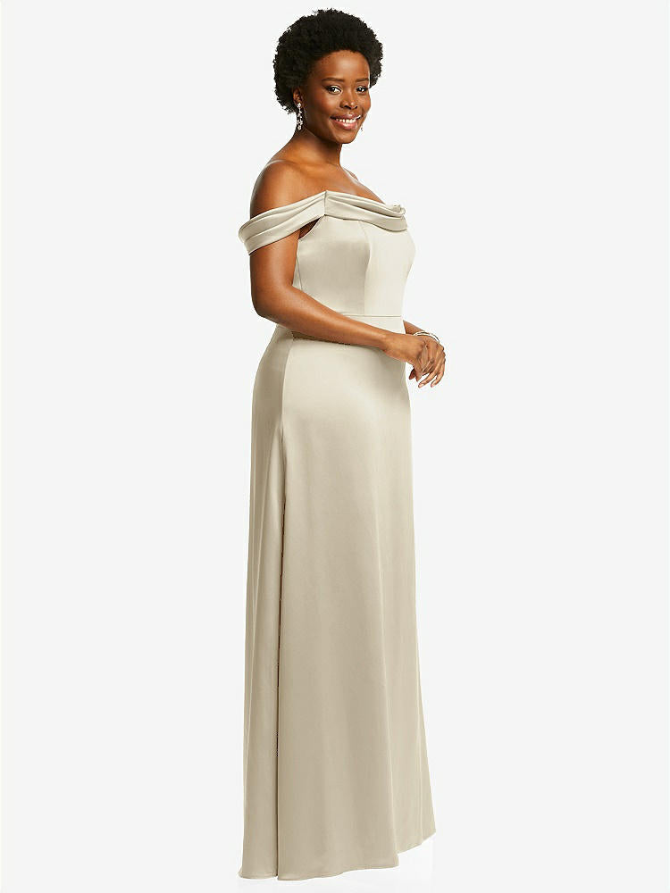 【NEW】【STYLE: 3079】ドレープ pretat 肩から maxi ドレス【COLOR: Champagne】【SIZE: 00-30W】