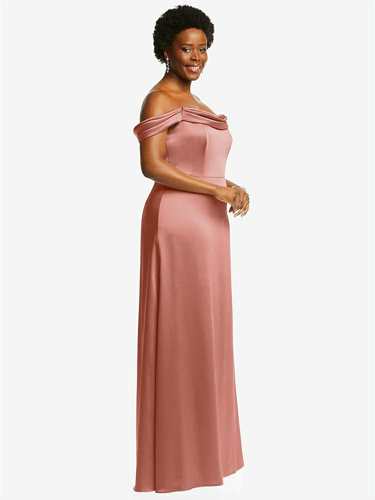 【NEW】【STYLE: 3079】ドレープ pretat 肩から maxi ドレス【COLOR: Desert Rose】【SIZE: 00-30W】