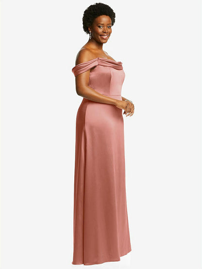 【NEW】【STYLE: 3079】ドレープ pretat 肩から maxi ドレス【COLOR: Desert Rose】【SIZE: 00-30W】