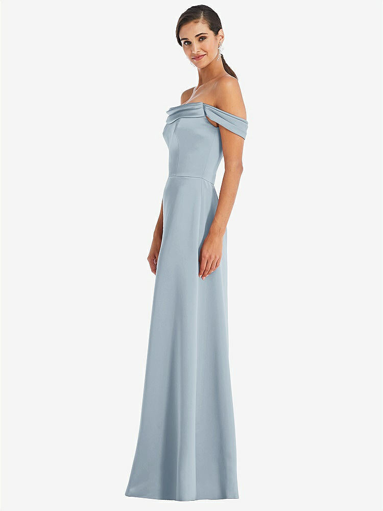 【STYLE: 3079】Draped Pleat Off-the-Shoulder Maxi Dress【COLOR: Mist】