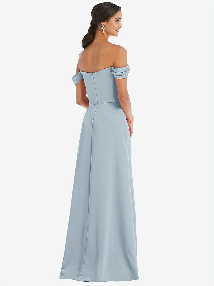 【STYLE: 3079】Draped Pleat Off-the-Shoulder Maxi Dress【COLOR: Mist】