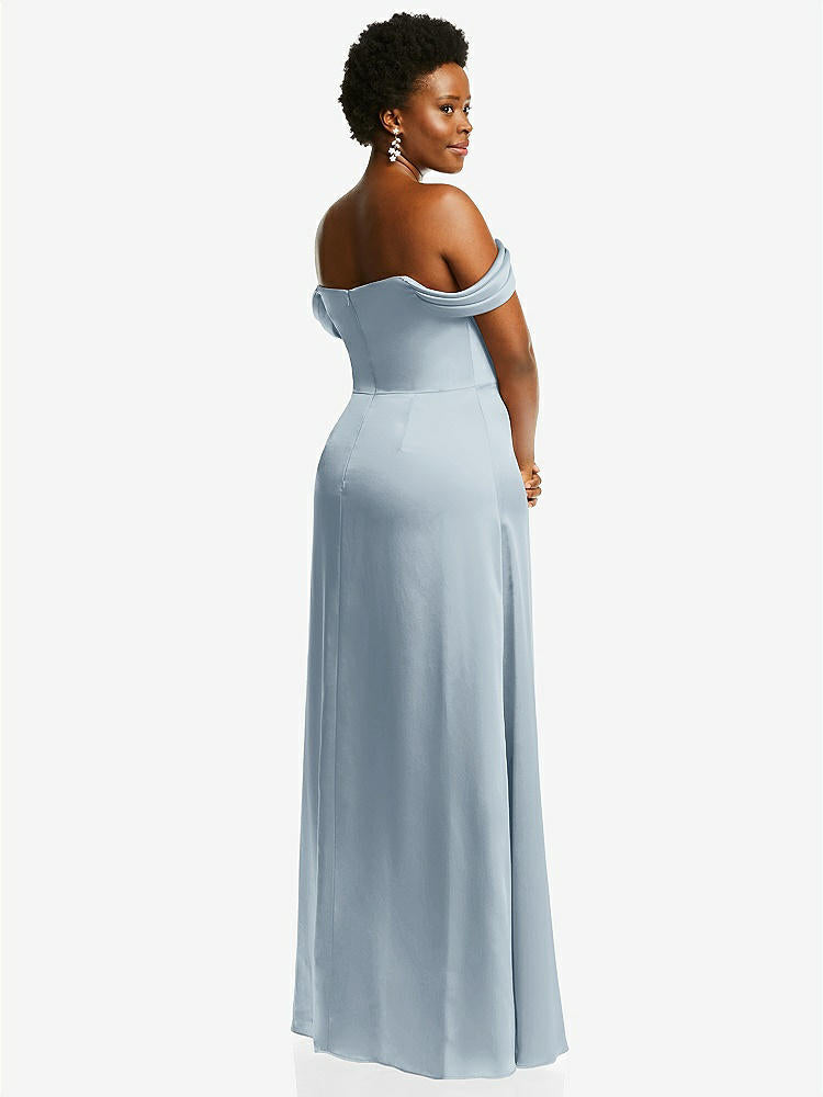 【STYLE: 3079】Draped Pleat Off-the-Shoulder Maxi Dress【COLOR: Mist】