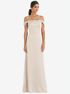 【NEW】【STYLE: 3079】ドレープ pretat 肩から maxi ドレス【COLOR: Oat】【SIZE: 00-30W】