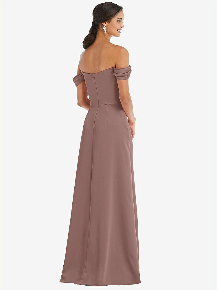 【STYLE: 3079】Draped Pleat Off-the-Shoulder Maxi Dress【COLOR: Sienna】