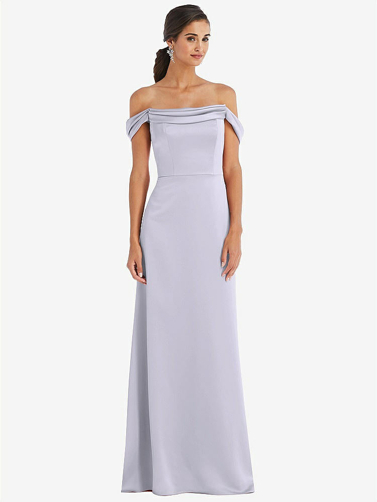 【STYLE: 3079】Draped Pleat Off-the-Shoulder Maxi Dress【COLOR: Silver Dove】