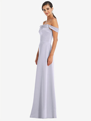 【NEW】【STYLE: 3079】ドレープ pretat 肩から maxi ドレス【COLOR: Silver Dove】【SIZE: 00-30W】