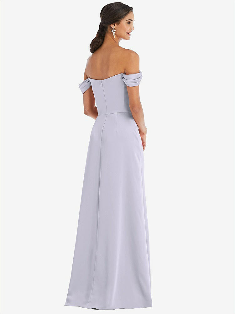 【STYLE: 3079】Draped Pleat Off-the-Shoulder Maxi Dress【COLOR: Silver Dove】