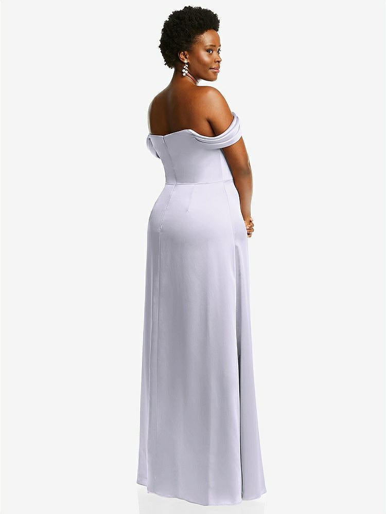 【STYLE: 3079】Draped Pleat Off-the-Shoulder Maxi Dress【COLOR: Silver Dove】