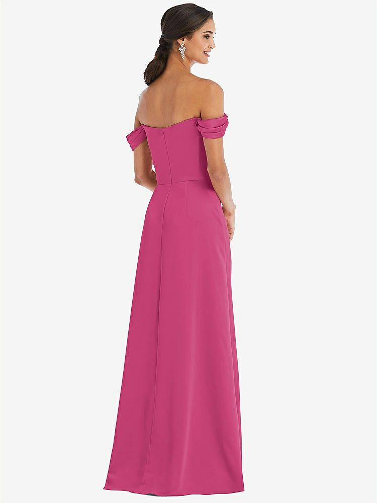 【STYLE: 3079】Draped Pleat Off-the-Shoulder Maxi Dress【COLOR: Tea Rose】