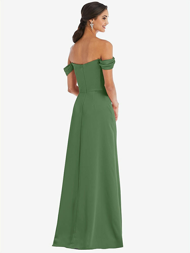 【STYLE: 3079】Draped Pleat Off-the-Shoulder Maxi Dress【COLOR: Vineyard Green】