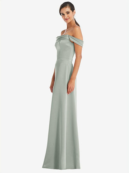 【STYLE: 3079】Draped Pleat Off-the-Shoulder Maxi Dress【COLOR: Willow Green】