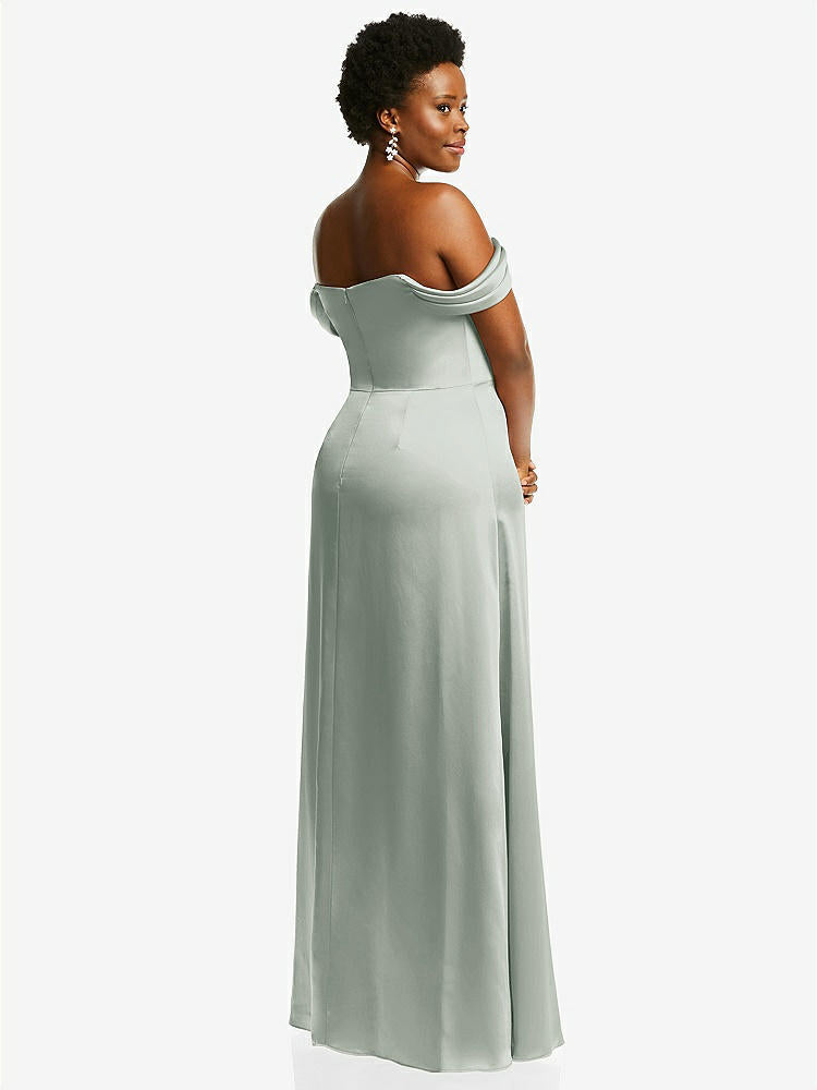 【STYLE: 3079】Draped Pleat Off-the-Shoulder Maxi Dress【COLOR: Willow Green】
