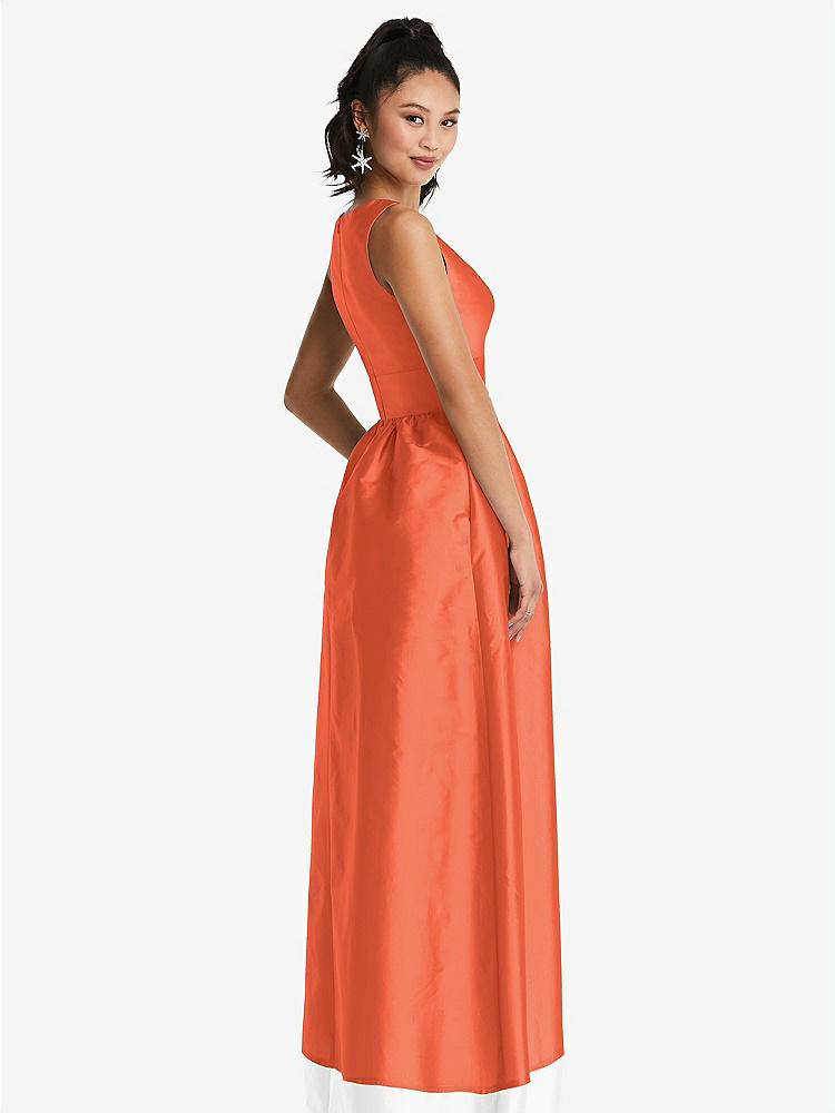 【NEW】【STYLE: TH072】ネックライン マキシ ドレス ポケット付き【COLOR: Fiesta】【SIZE: 00-30W】