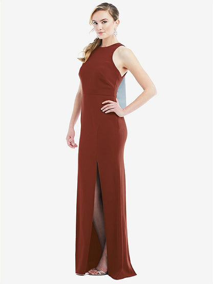 【NEW】【STYLE: 3084】カットアウト オープンバック ホルター マキシ ドレス スカーフ ネクタイ【COLOR: Auburn Moon &amp; Mist】【SIZE: 00-30W】