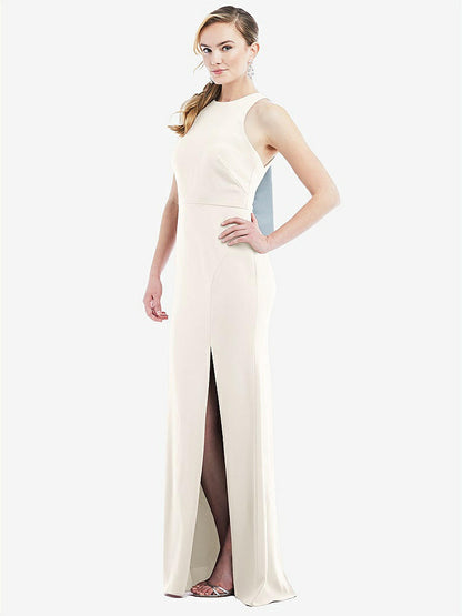 【NEW】【STYLE: 3084】カットアウト オープンバック ホルター マキシ ドレス スカーフ ネクタイ【COLOR: Ivory &amp; Mist】【SIZE: 00-30W】