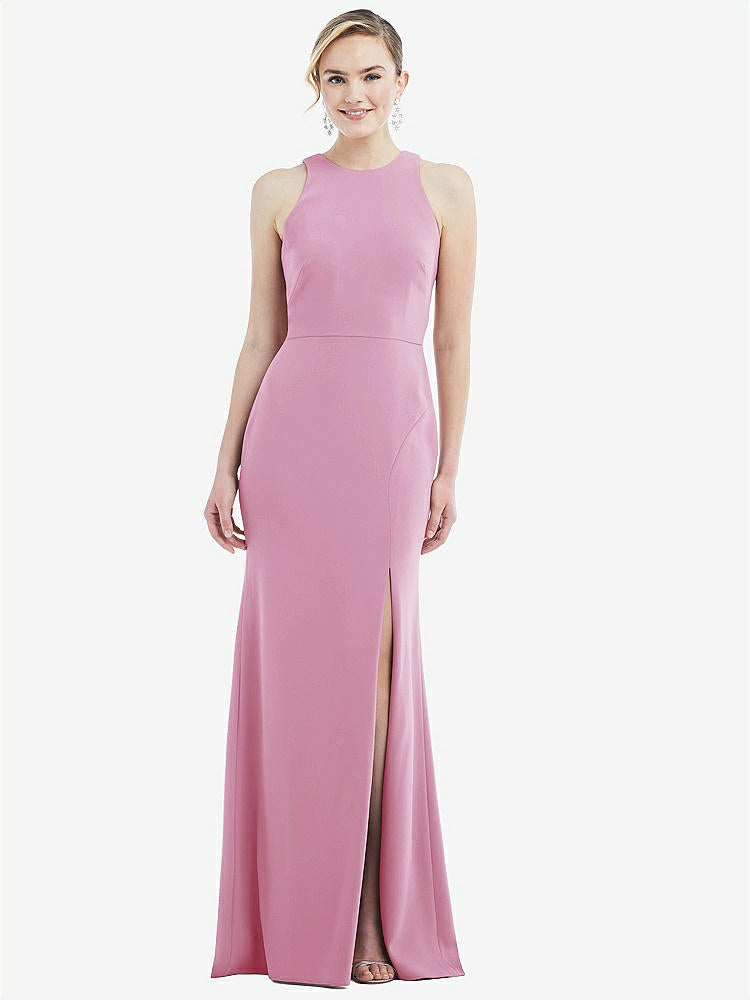 【NEW】【STYLE: 3084】カットアウト オープンバック ホルター マキシ ドレス スカーフ ネクタイ【COLOR: Powder Pink &amp; Mist】【SIZE: 00-30W】