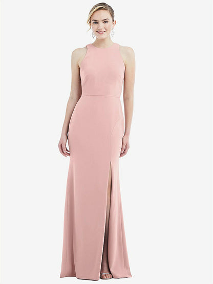 【NEW】【STYLE: 3084】カットアウト オープンバック ホルター マキシ ドレス スカーフ ネクタイ【COLOR: Rose - PANTONE Rose Quartz &amp; Mist】【SIZE: 00-30W】
