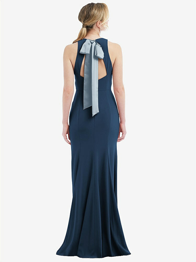 【NEW】【STYLE: 3084】カットアウト オープンバック ホルター マキシ ドレス スカーフ ネクタイ【COLOR: Sofia Blue &amp; Mist】【SIZE: 00-30W】