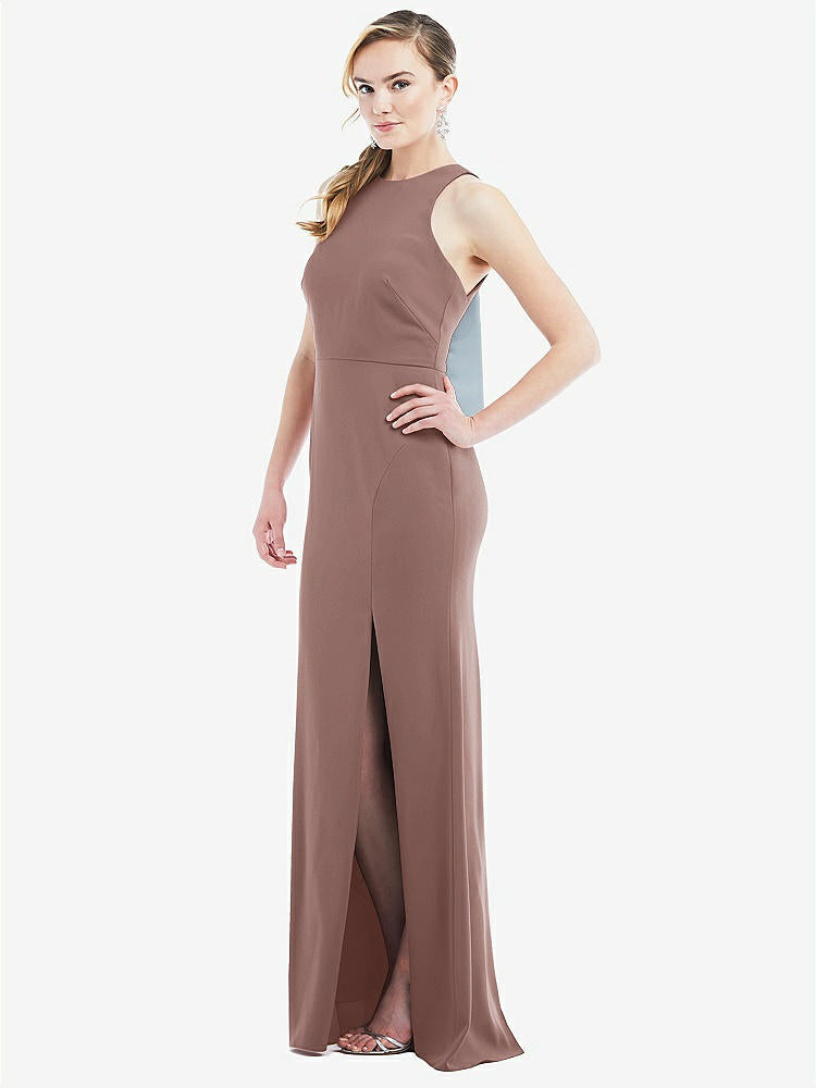 【NEW】【STYLE: 3084】カットアウト オープンバック ホルター マキシ ドレス スカーフ ネクタイ【COLOR: Sienna &amp; Mist】【SIZE: 00-30W】