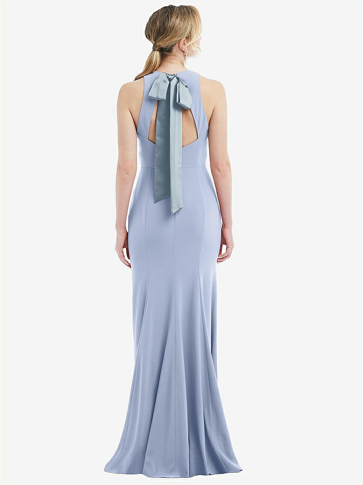 【NEW】【STYLE: 3084】カットアウト オープンバック ホルター マキシ ドレス スカーフ ネクタイ【COLOR: Sky Blue &amp; Mist】【SIZE: 00-30W】