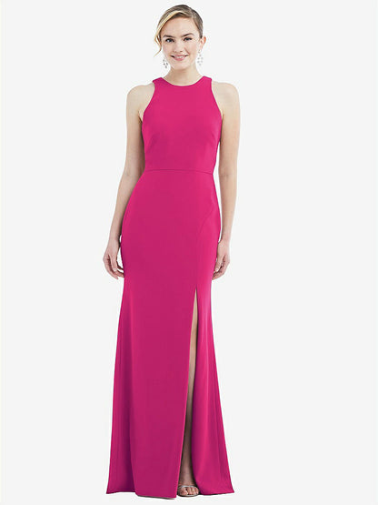 【NEW】【STYLE: 3084】カットアウト オープンバック ホルター マキシ ドレス スカーフ ネクタイ【COLOR: Think Pink &amp; Mist】【SIZE: 00-30W】