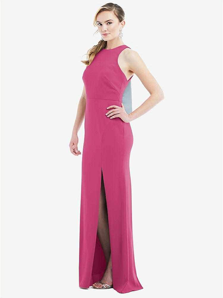 【NEW】【STYLE: 3084】カットアウト オープンバック ホルター マキシ ドレス スカーフ ネクタイ【COLOR: Tea Rose &amp; Mist】【SIZE: 00-30W】
