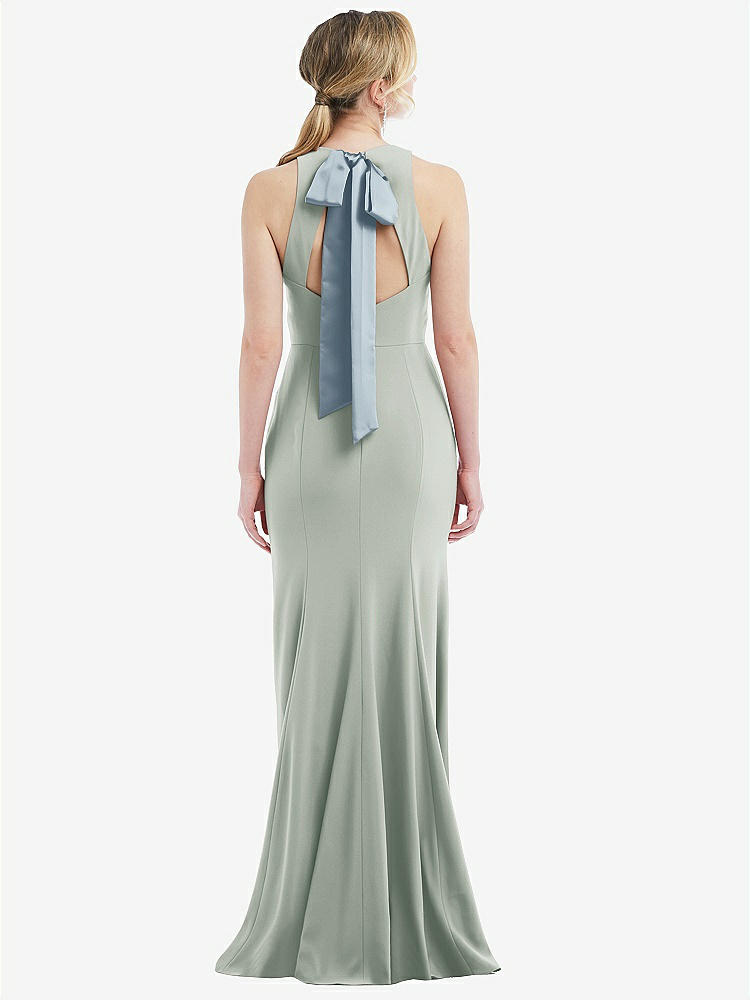 【NEW】【STYLE: 3084】カットアウト オープンバック ホルター マキシ ドレス スカーフ ネクタイ【COLOR: Willow Green &amp; Mist】【SIZE: 00-30W】
