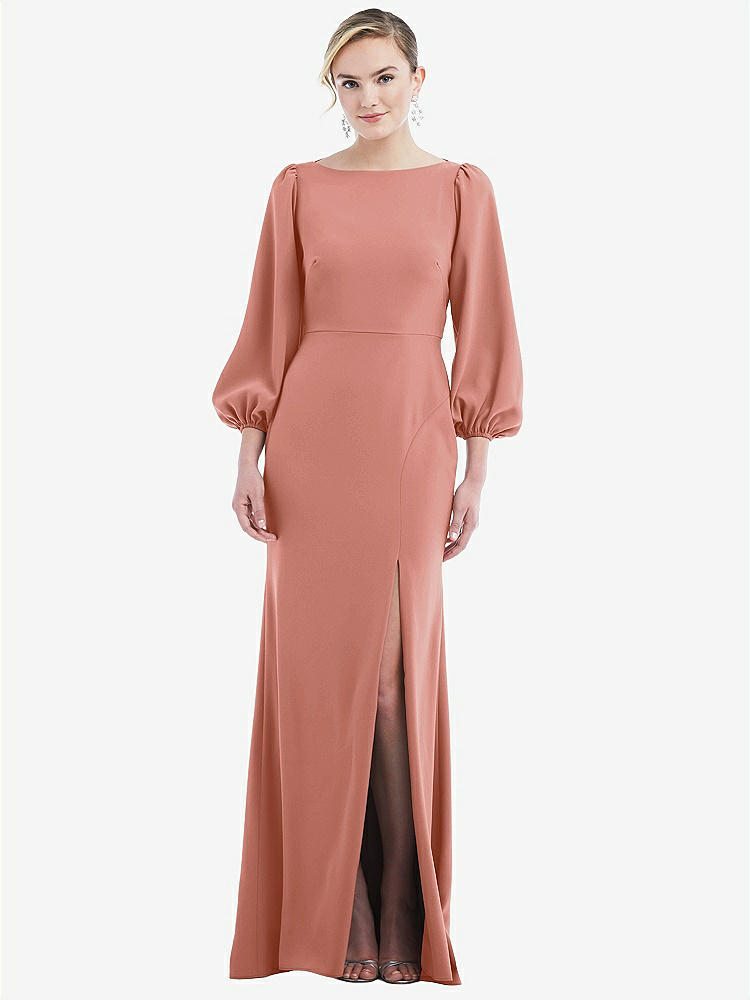 【NEW】【STYLE: 3086】司教 袖 オープンバック トランペット ガウン スカーフ ネクタイ【COLOR: Desert Rose &amp; Evergreen】【SIZE: 00-30W】