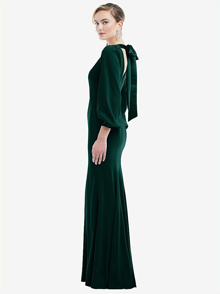 【NEW】【STYLE: 3086】司教 袖 オープンバック トランペット ガウン スカーフ ネクタイ【COLOR: Evergreen &amp; Evergreen】【SIZE: 00-30W】