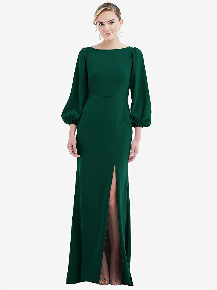 【NEW】【STYLE: 3086】司教 袖 オープンバック トランペット ガウン スカーフ ネクタイ【COLOR: Hunter Green &amp; Evergreen】【SIZE: 00-30W】