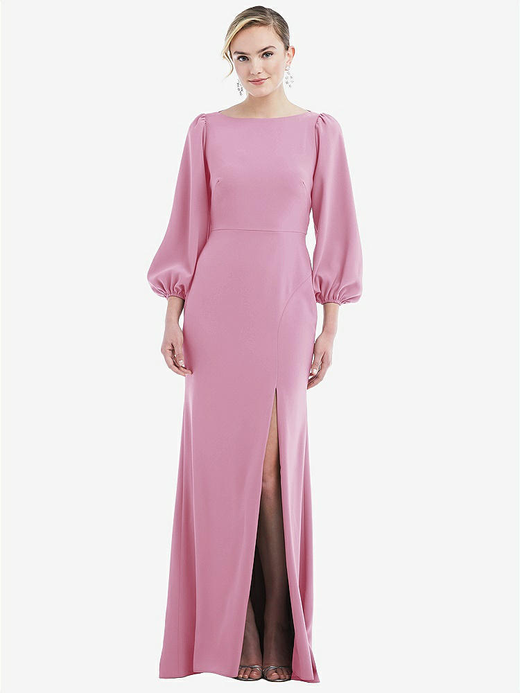 【NEW】【STYLE: 3086】司教 袖 オープンバック トランペット ガウン スカーフ ネクタイ【COLOR: Powder Pink &amp; Evergreen】【SIZE: 00-30W】