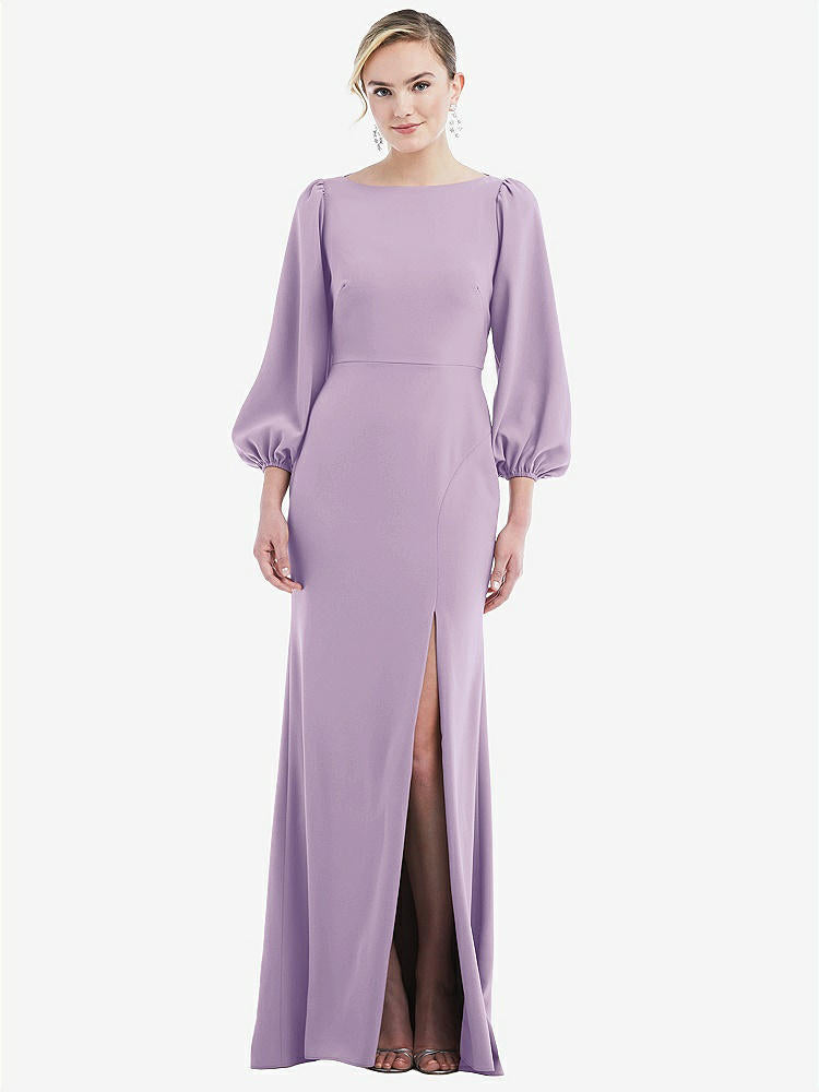 【NEW】【STYLE: 3086】司教 袖 オープンバック トランペット ガウン スカーフ ネクタイ【COLOR: Pale Purple &amp; Evergreen】【SIZE: 00-30W】