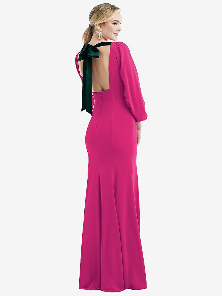 【NEW】【STYLE: 3086】司教 袖 オープンバック トランペット ガウン スカーフ ネクタイ【COLOR: Think Pink &amp; Evergreen】【SIZE: 00-30W】