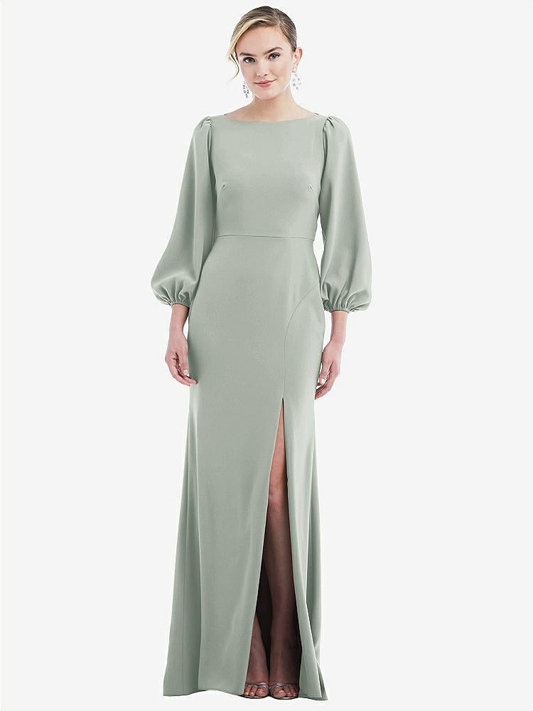 【NEW】【STYLE: 3086】司教 袖 オープンバック トランペット ガウン スカーフ ネクタイ【COLOR: Willow Green &amp; Evergreen】【SIZE: 00-30W】