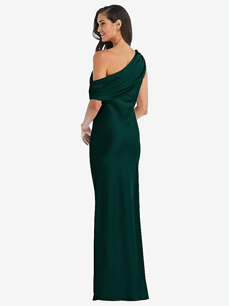 【STYLE: 8210】Draped One-Shoulder Convertible Maxi Slip Dress【COLOR: Evergreen】