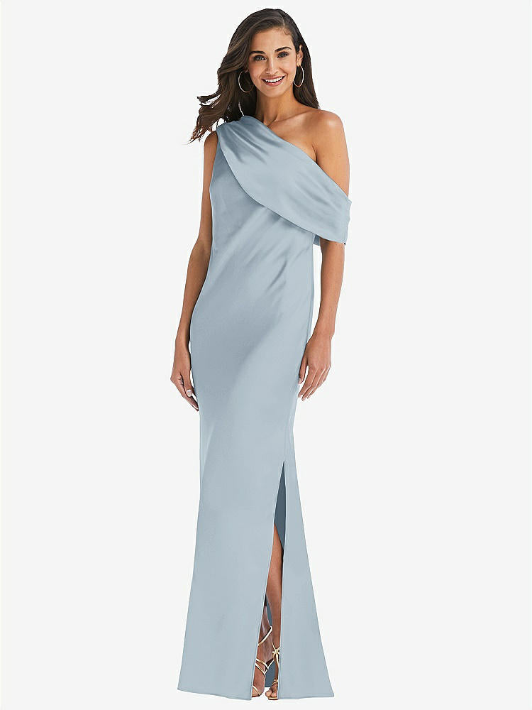 【STYLE: 8210】Draped One-Shoulder Convertible Maxi Slip Dress【COLOR: Mist】
