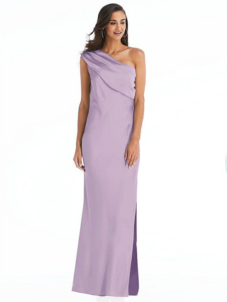 【STYLE: 8210】Draped One-Shoulder Convertible Maxi Slip Dress【COLOR: Pale Purple】