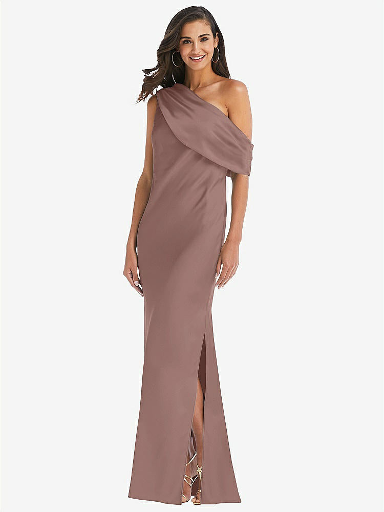 【STYLE: 8210】Draped One-Shoulder Convertible Maxi Slip Dress【COLOR: Sienna】