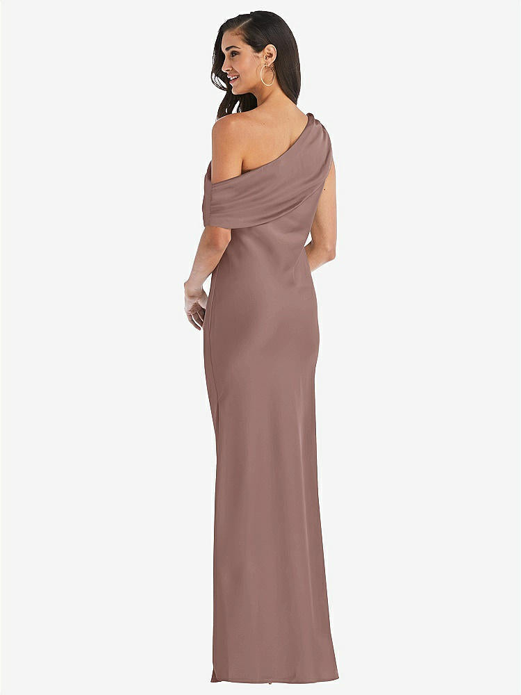 【STYLE: 8210】Draped One-Shoulder Convertible Maxi Slip Dress【COLOR: Sienna】