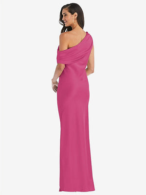 【NEW】【STYLE: 8210】ドレープ ワンショルダー コンバーチブル マキシ スリップ ドレス【COLOR: Tea Rose】【SIZE: 00-30W】