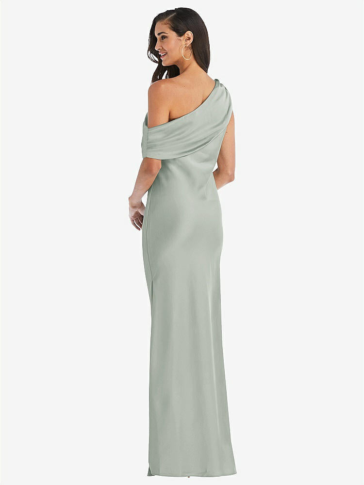 【STYLE: 8210】Draped One-Shoulder Convertible Maxi Slip Dress【COLOR: Willow Green】