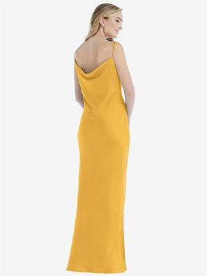【STYLE: 8211】Asymmetrical One-Shoulder Cowl Maxi Slip Dress【COLOR: NYC Yellow】