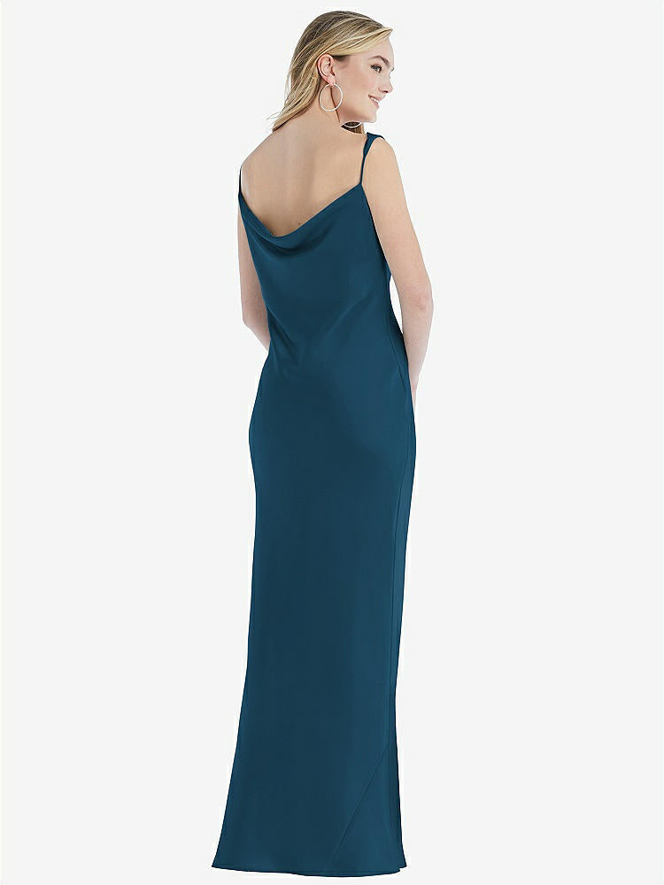 【STYLE: 8211】アシンメトリー カウル マキシ スリップ ドレス【COLOR: Atlantic Blue】【SIZE: 00-30W】