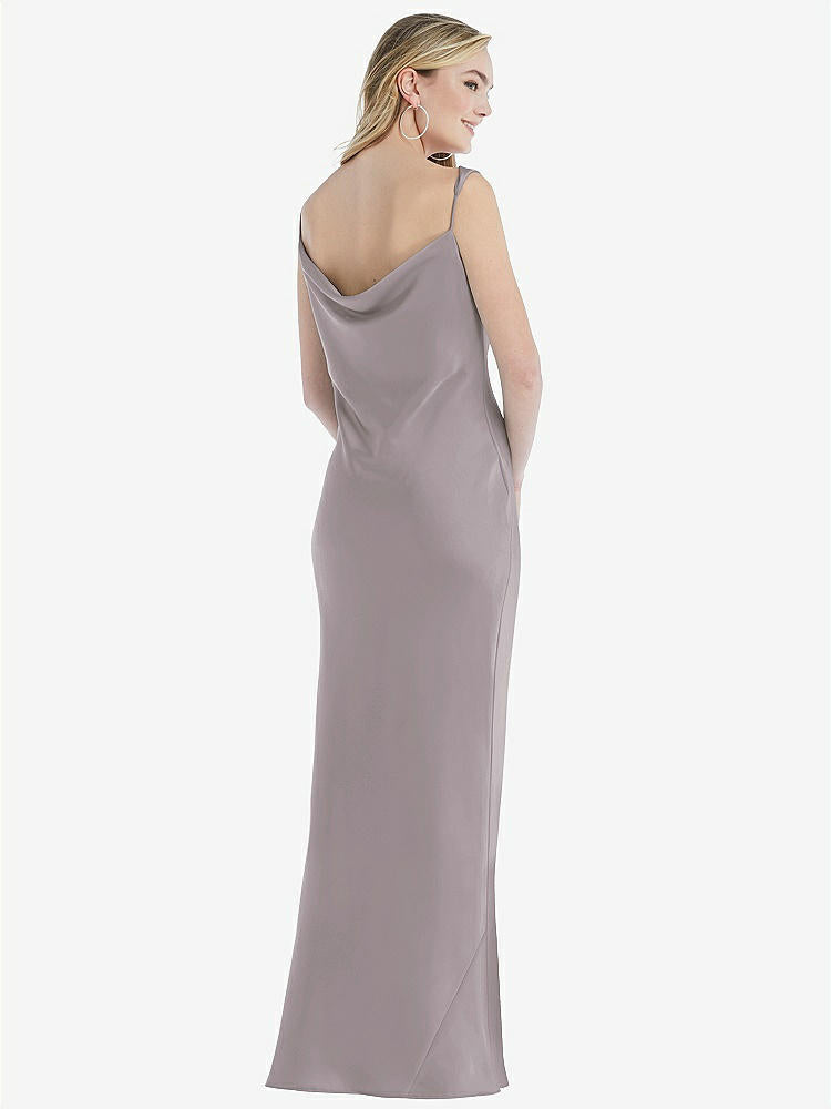 【STYLE: 8211】アシンメトリー カウル マキシ スリップ ドレス【COLOR: Cashmere Gray】【SIZE: 00-30W】