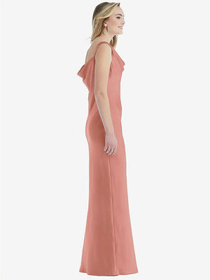 【STYLE: 8211】Asymmetrical One-Shoulder Cowl Maxi Slip Dress【COLOR: Desert Rose】