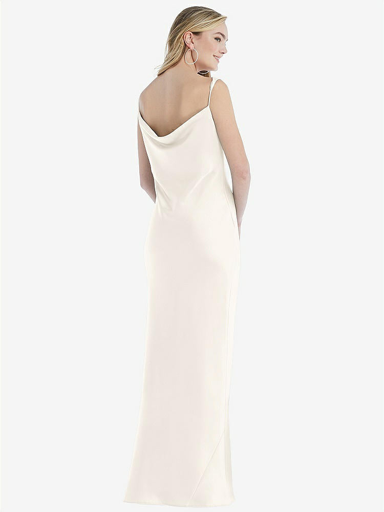 【STYLE: 8211】Asymmetrical One-Shoulder Cowl Maxi Slip Dress【COLOR: Ivory】
