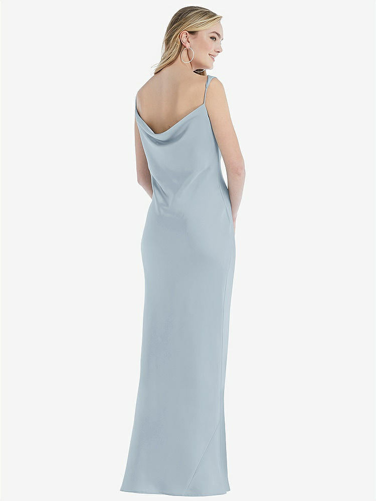 【STYLE: 8211】Asymmetrical One-Shoulder Cowl Maxi Slip Dress【COLOR: Mist】